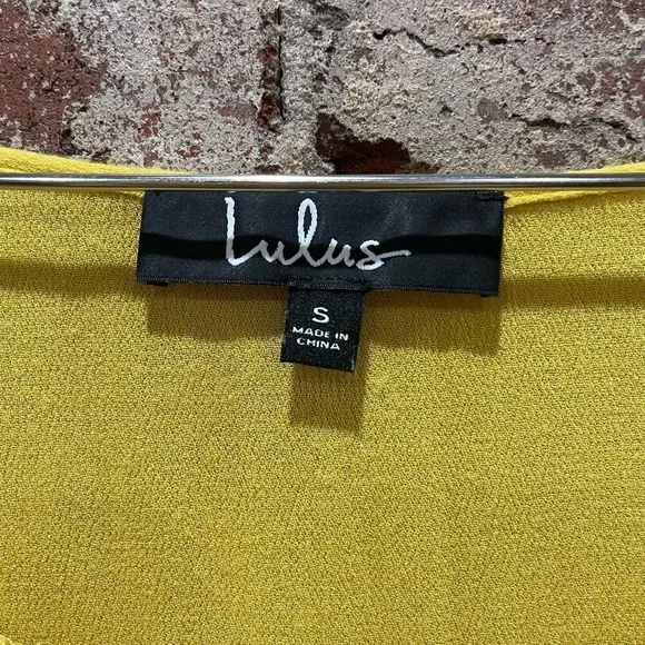 SPRING SALE! Lulus Embroidered Crop Top Yellow Boho Blouse Size Small - Picture 8 of 9